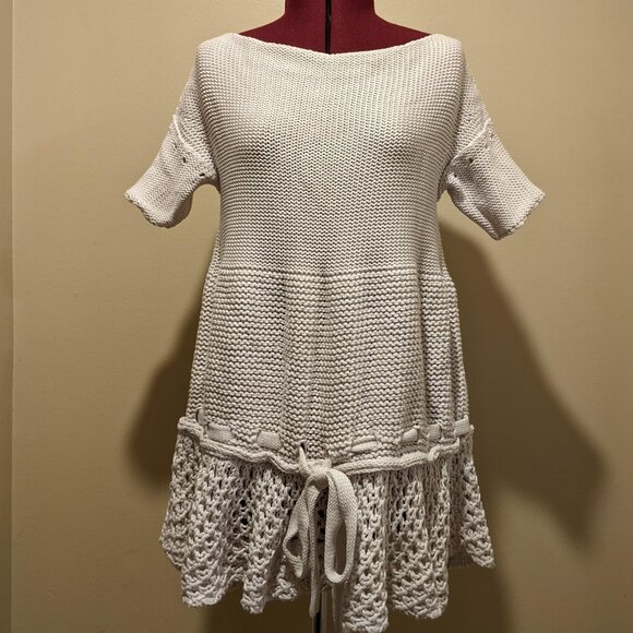 Stella McCartney Boho Knit Mini Dress tunic top – White – Size M/L Made in Italy - Picture 3 of 12